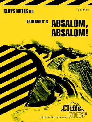 cover image of CliffsNotes on Faulkner's Absalom, Absalom!